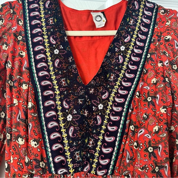Anthropologie Bohemian Red Floral Dress - Picture 4 of 6
